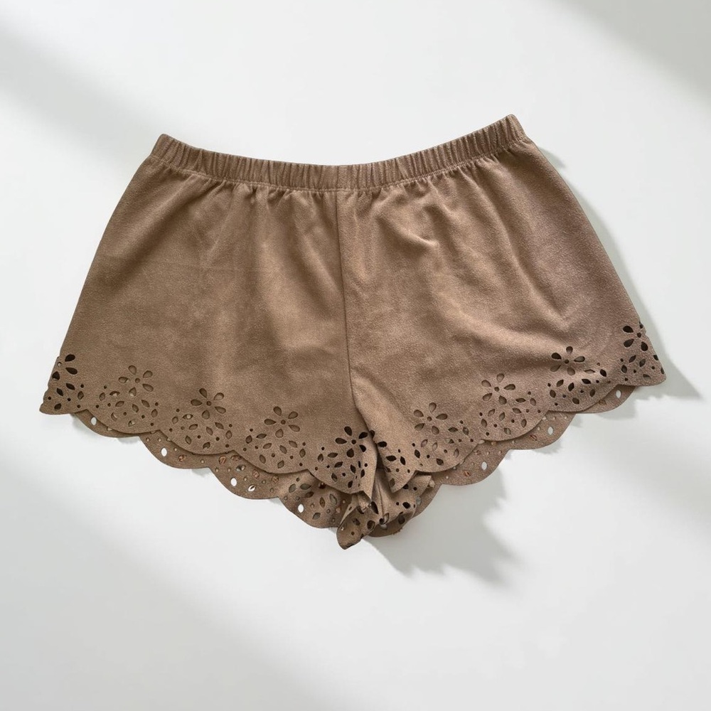 BROWN SUEDE SHORTS
